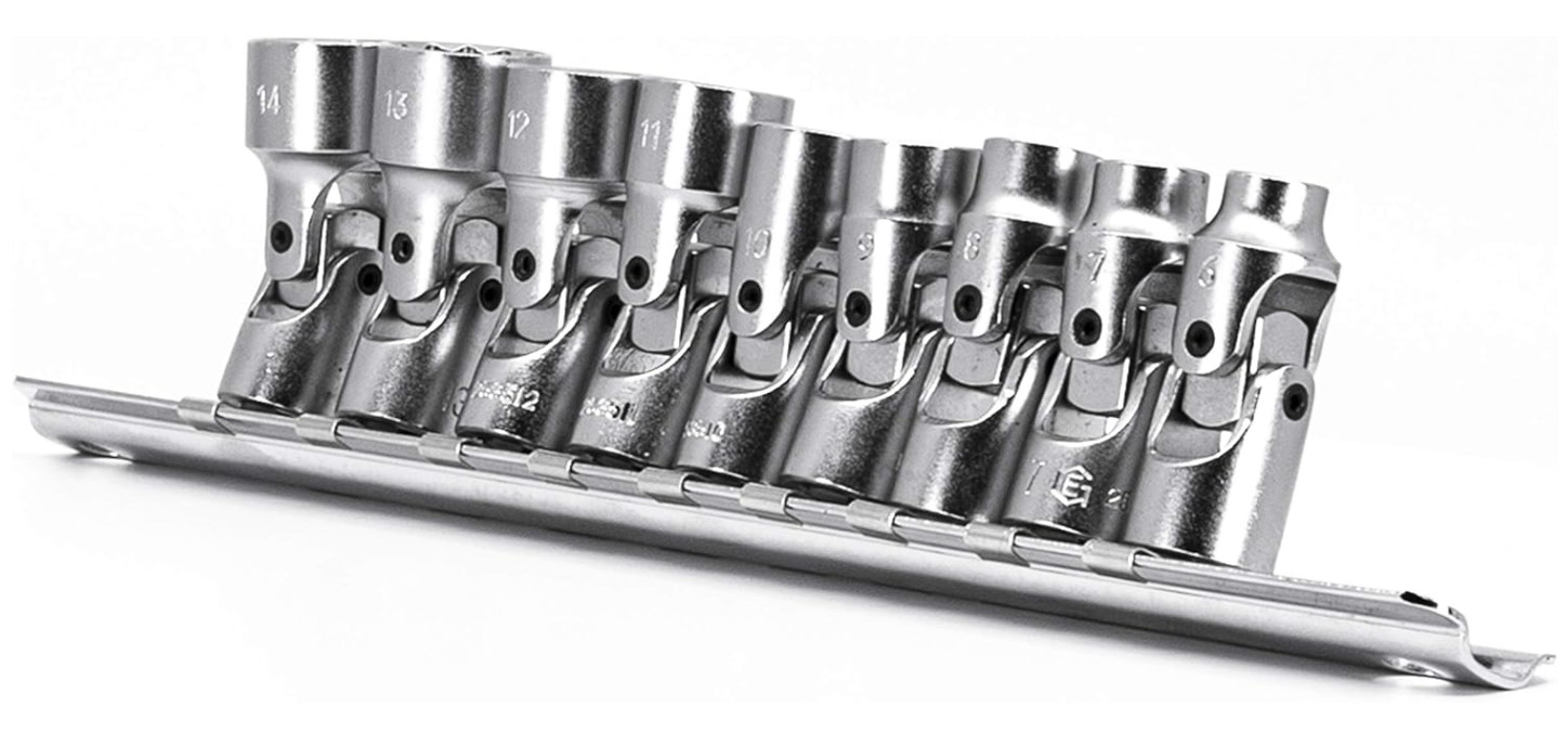 Genius Tools 9PCS 1/4″ Drive Metric Universal Hand Socket Set 12-Point US-209M