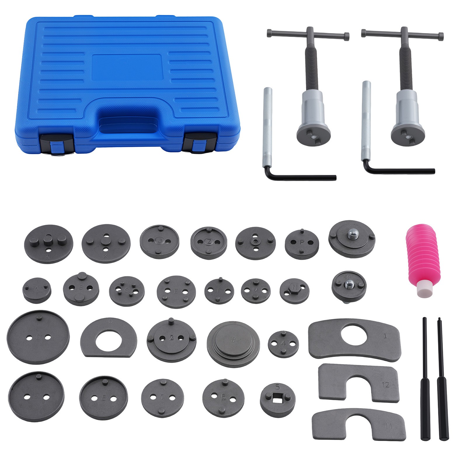 35 Pcs Disc Brake Caliper Compressor Tool Kit W/ 24 Adapters Fits Most Vehicles