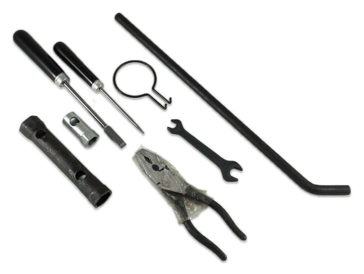 New 1950-1979 VW Beetle & Super Beetle Accessory Tool Roll Kit In Green Canvas