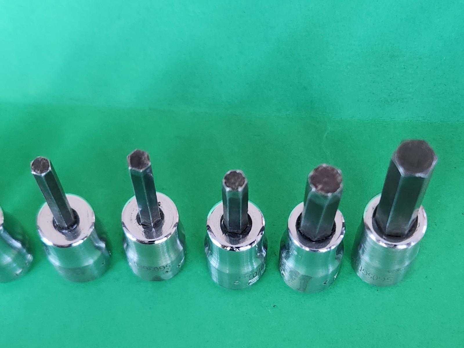 Snap On 9 pc 1/4″ Dr. SAE Hex Driver Bit Socket Set 1/16″-1/4″ V6