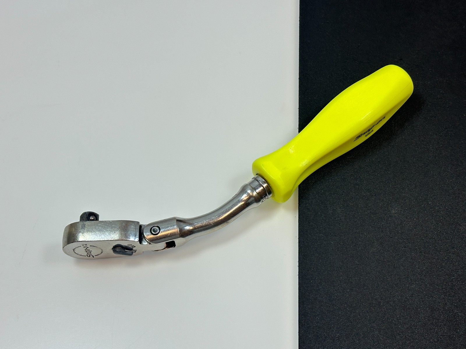 🇺🇸 Snap-on USA FHOF80 RARE 3/8” Drive Offset Flex Hi-Viz Hard Handle Ratchet