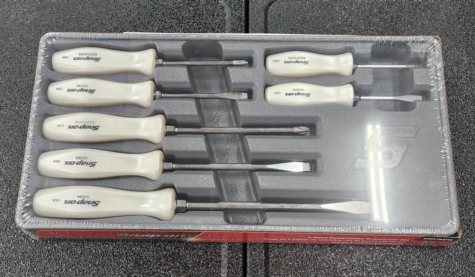 Snap-on Tools USA NEW 7pc PEARL WHITE Combination Screwdriver Set SDDX70A
