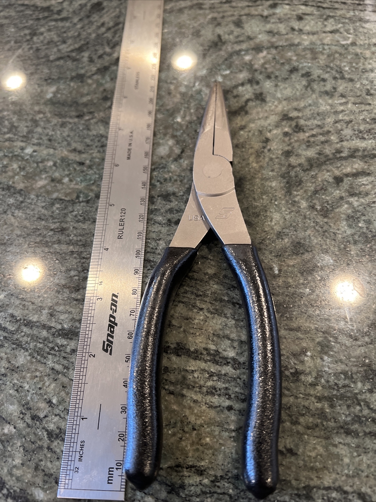 Snap-On 96acf 8” talon grip needle nose pliers black