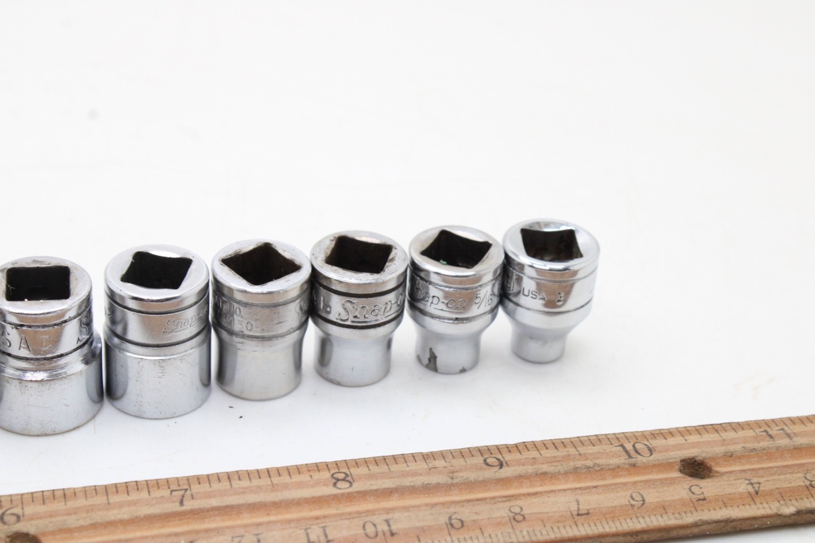 Snap-on F081 – F281 1/4-7/8″ 3/8″ Drive 12 Point 12 Piece SAE Chrome Set USA