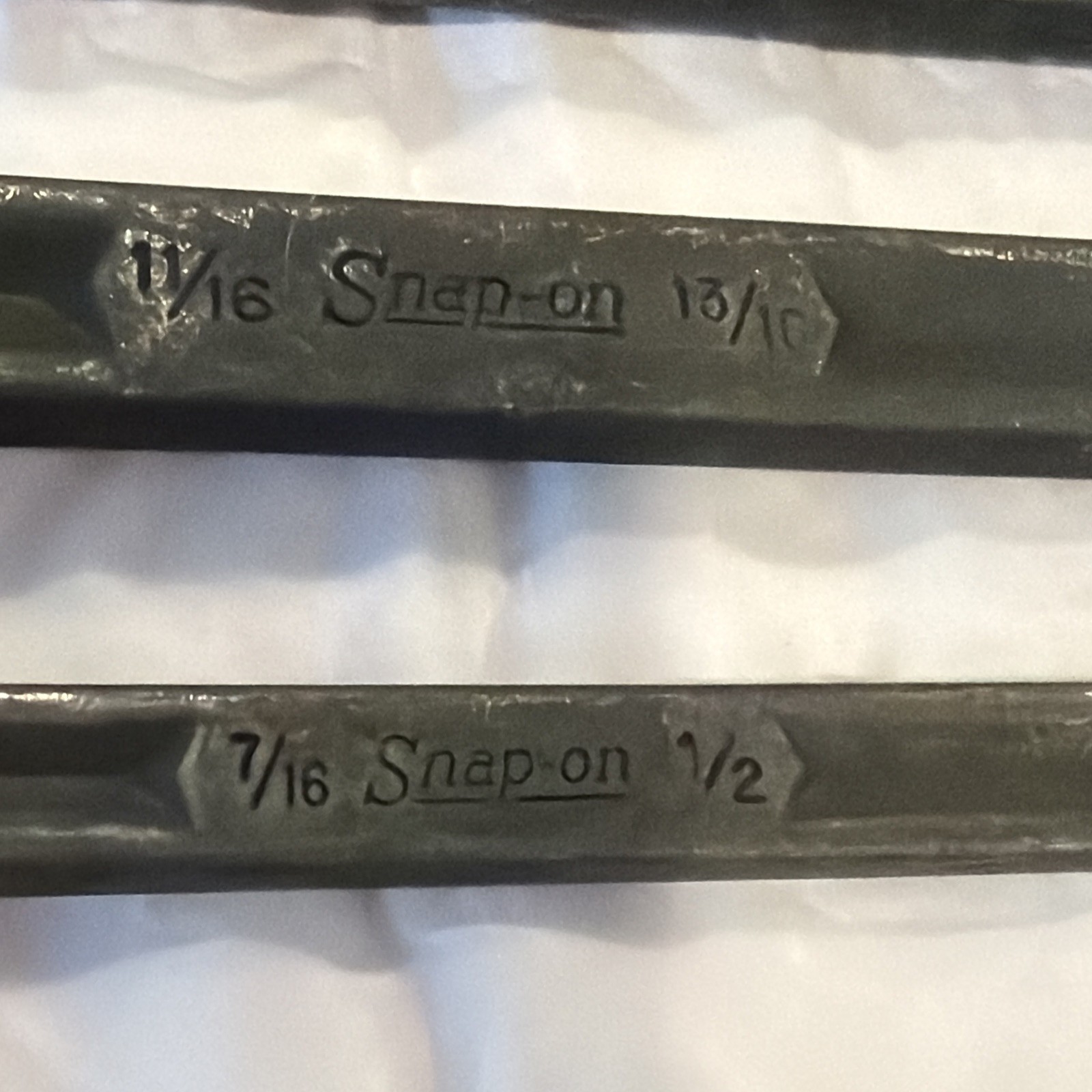 Snap On 7/16” to 1-5/16” 12PT Industrial Finish 7pc Offset Box End Wrench set