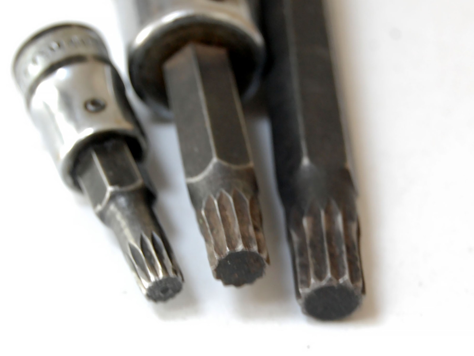 Three Snap-on Triple Square Bit Driver Sockets 8mm & 10mm Regular & 12mm Long