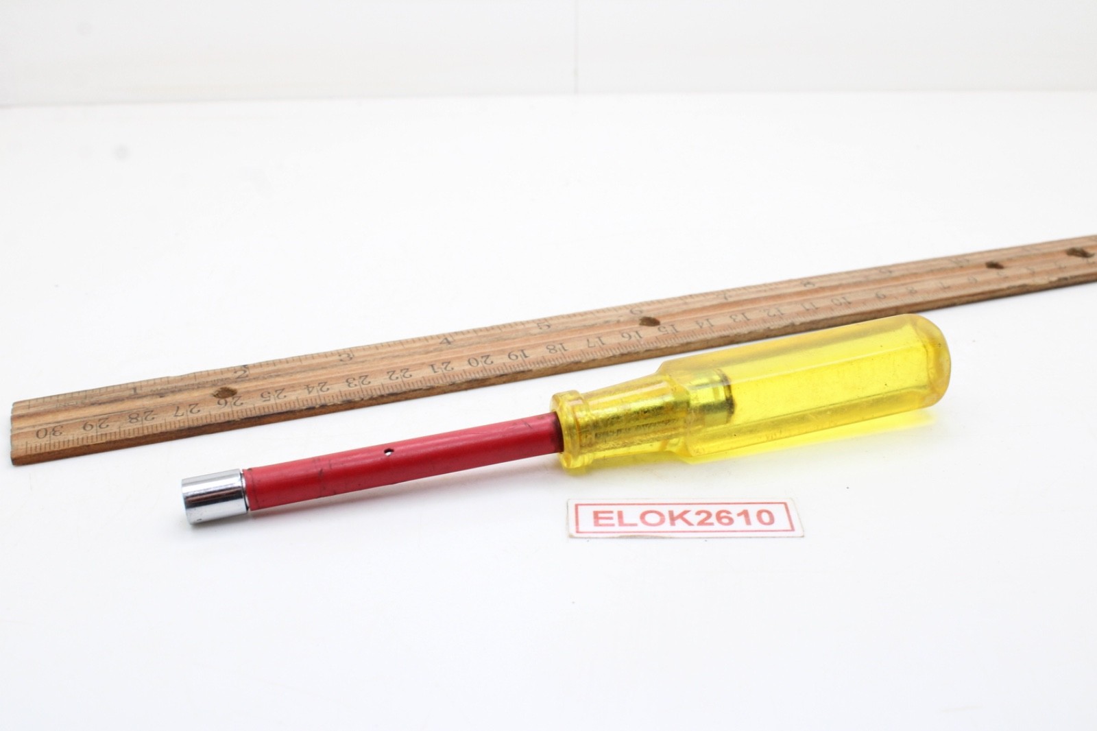 Snap-on ND 108 1/4″ 3″ Shank Red Insulated Amber Handle Nut Driver USA