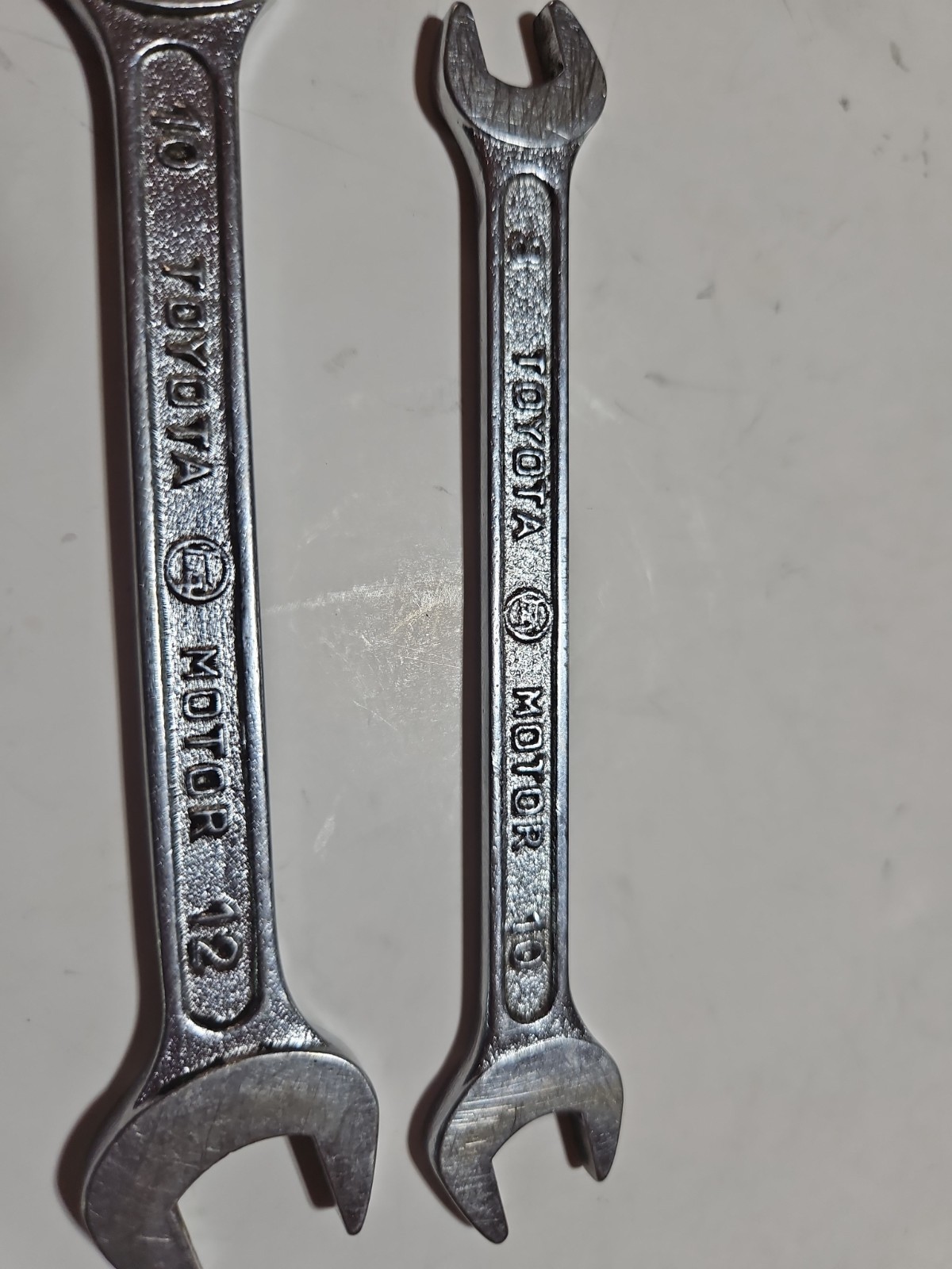 3 Vtg Toyota Motor open end wrenches metric 8-10, 10-12 and 14-17. Japan