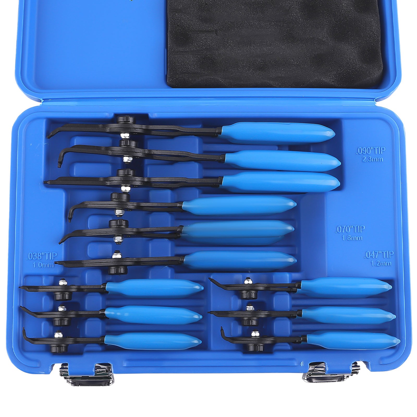 12X Versatile Retaining Snap Ring Pliers set Heavy Duty Fixed Tip Kit Black