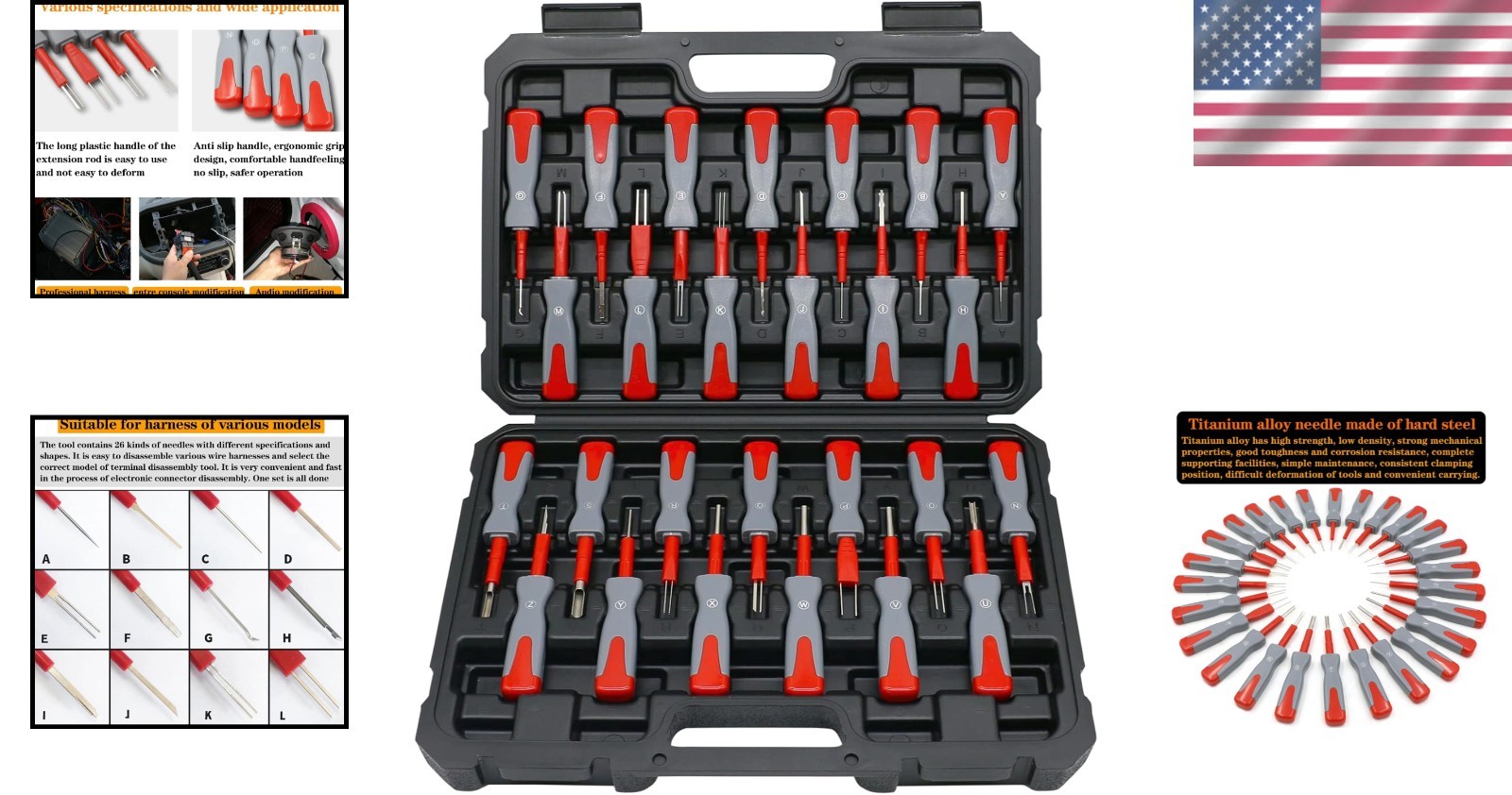 Automotive Depinning Tool Kit for Electrical Connectors$