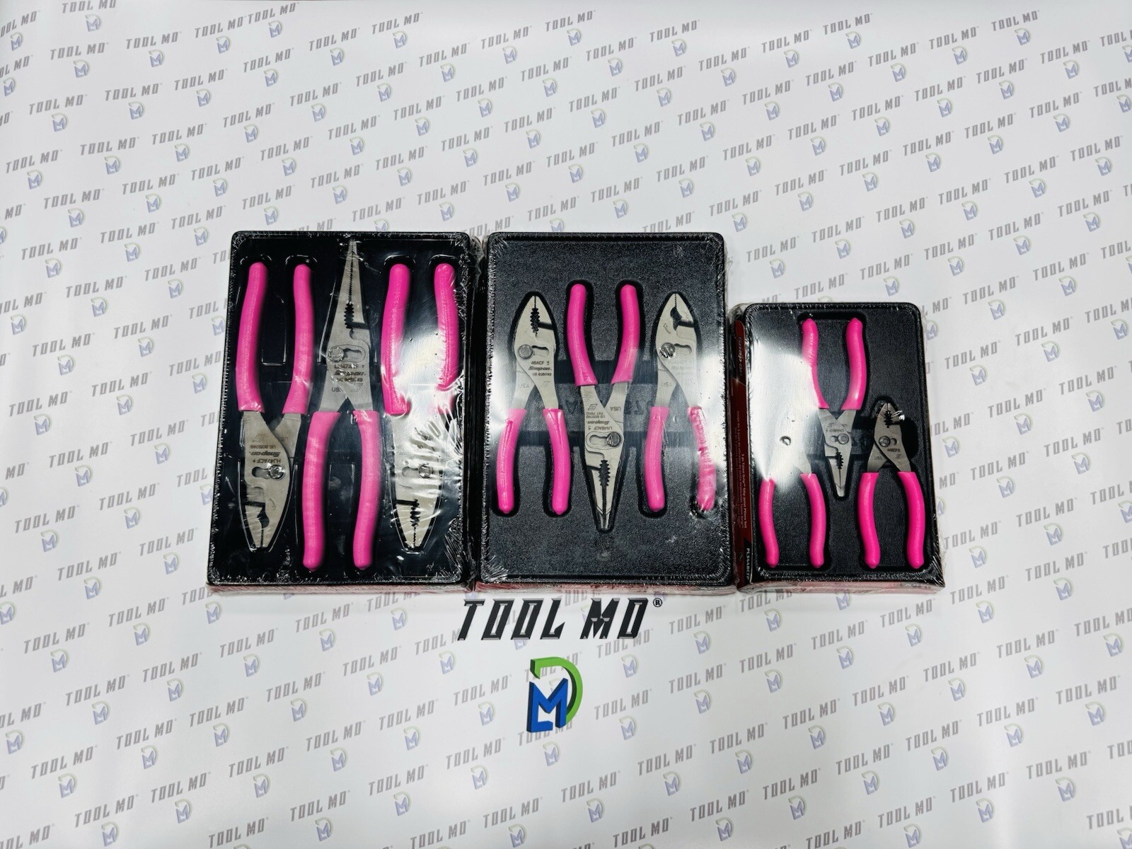 Snap-on Tools USA NEW PINK Slip Joint Pliers Set PL347ACFP PL346ACFP PL344BCFP