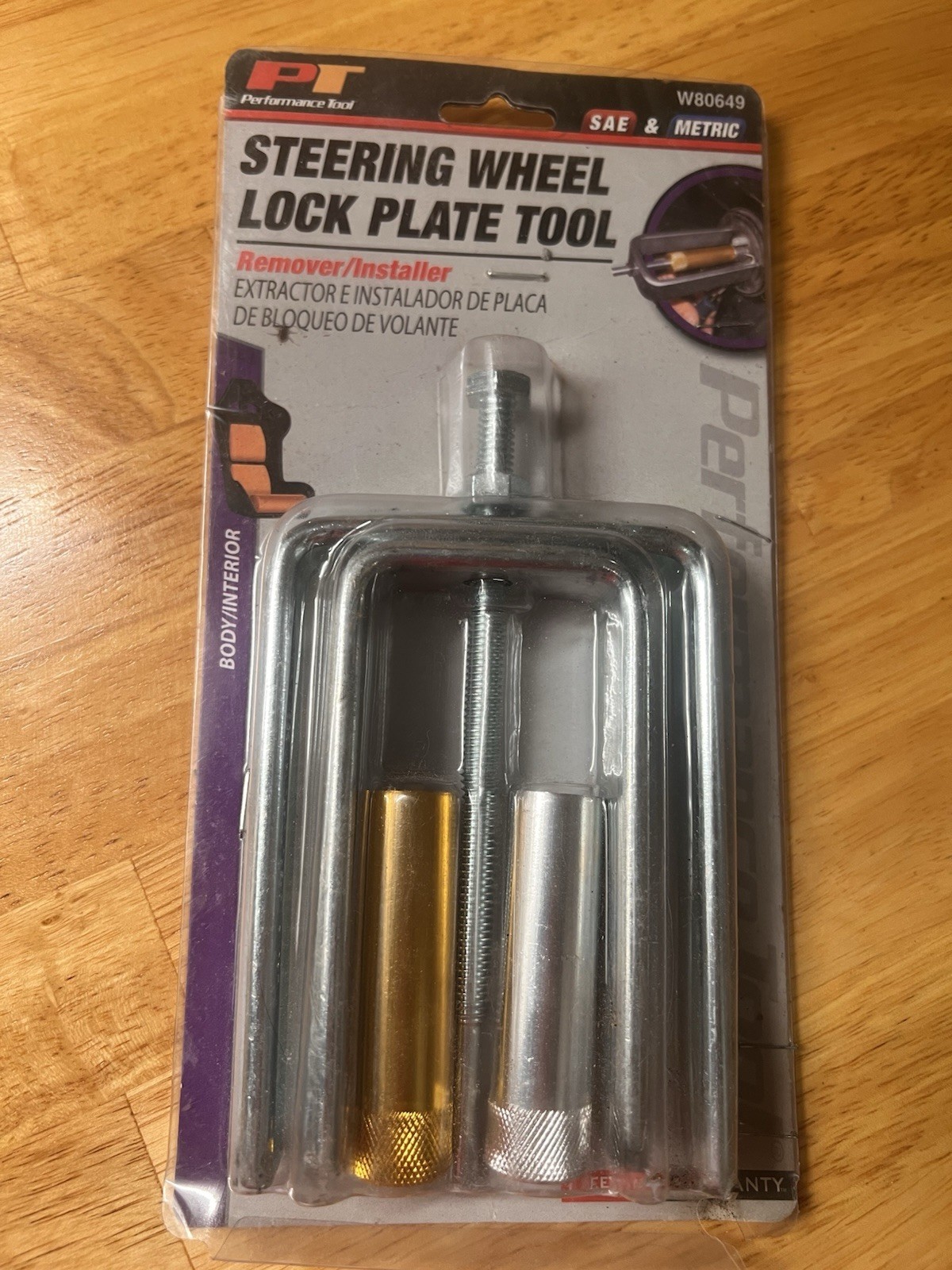 Performance Tool Steering Wheel Lock Plate Tool Remover SAE & Metric W80649 New