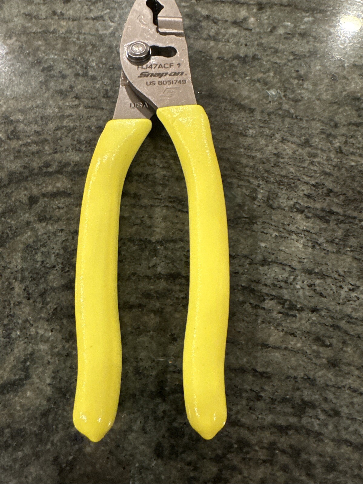 Snap On hj47acf 8” talon grip flank-jaw slip joint pliers hi viz yellow new