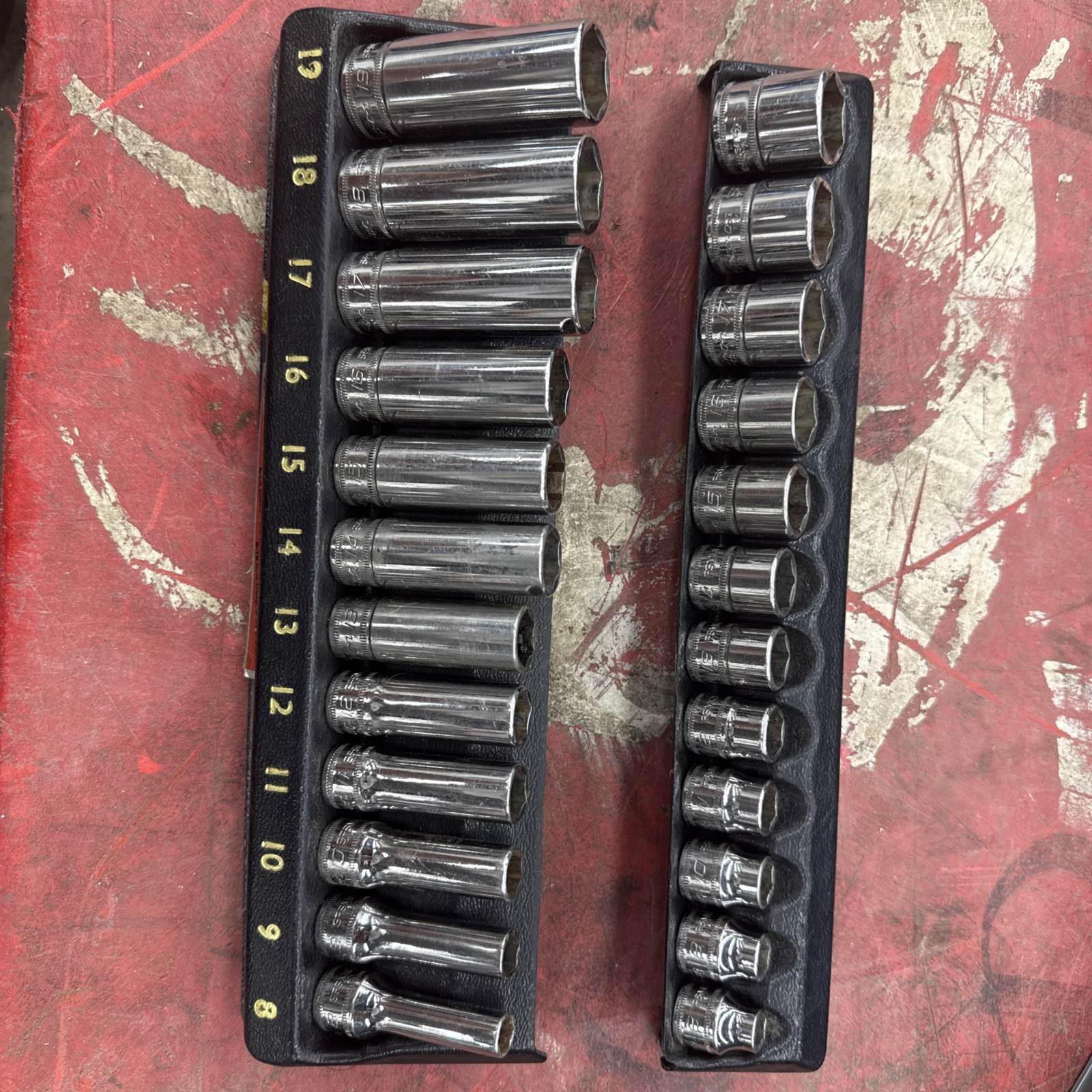 Snap-on 224SFFSM 3/8″ Drive Metric Shallow Deep 24Pc Socket Set (Damaged Tray)