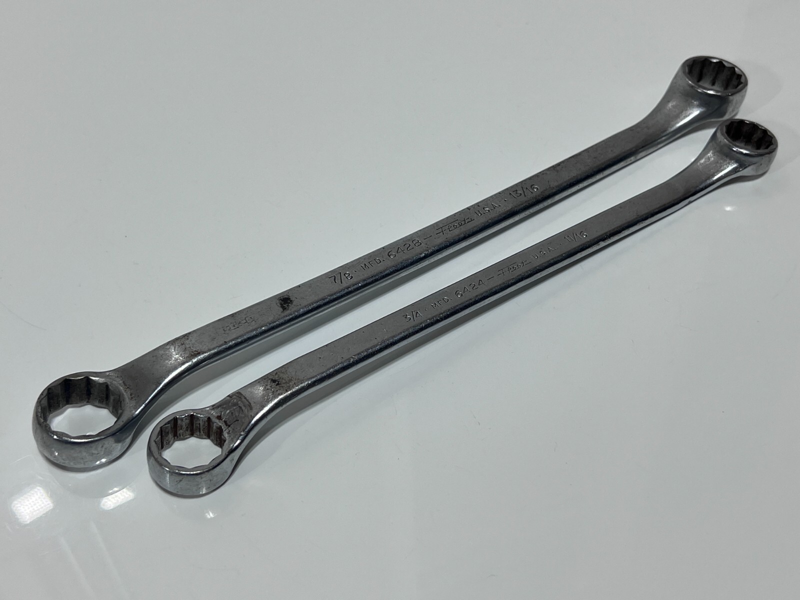 Fleet Tools USA 2pc SAE Offset Box Wrench Pair Set – 6428 & 6424 – 12 Point
