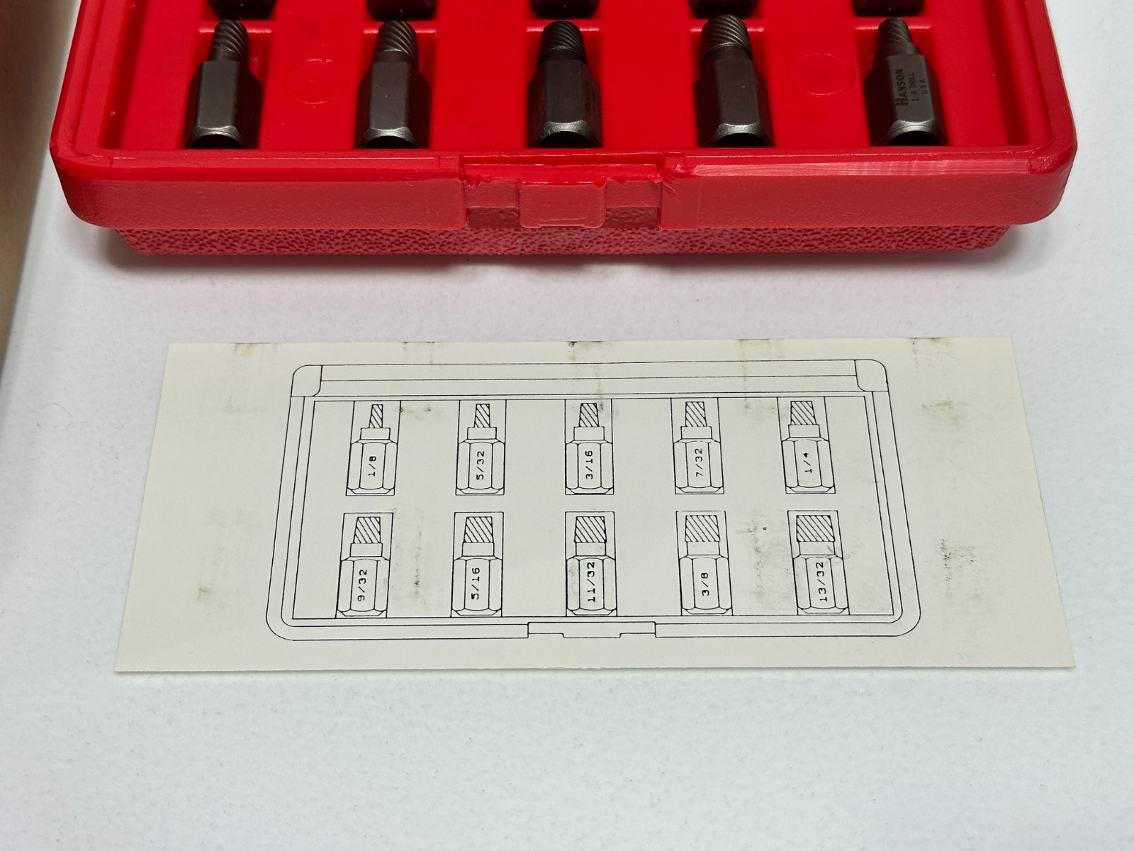 NOS Irwin Hanson USA 53226 10pc Multi-Spine Screw Extraction Set, 1/8″ to 13/32″