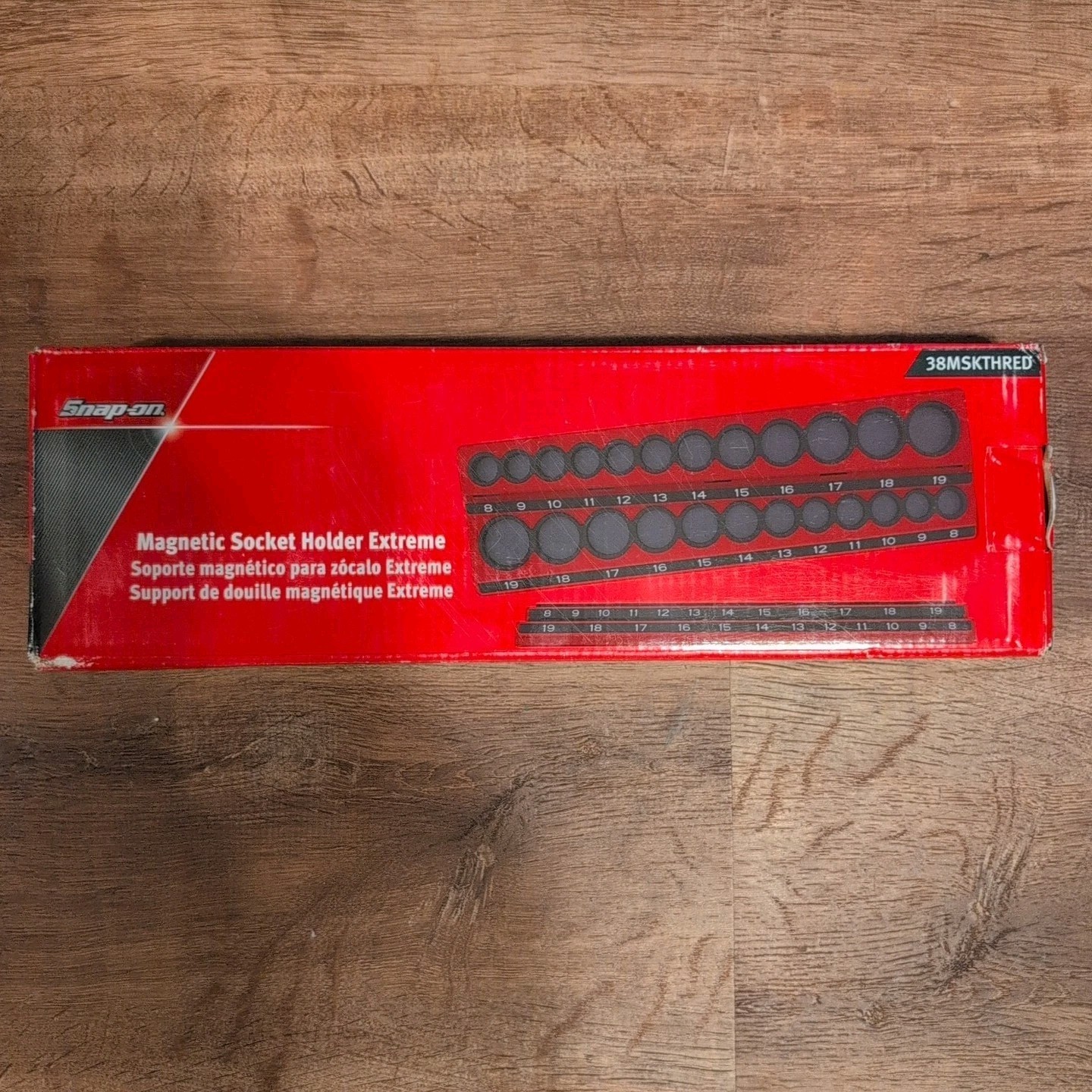 Snap-on 38MSKTHReD 3/8″ Drive Metric/SAE Magnetic Socket Holder Organizer Red