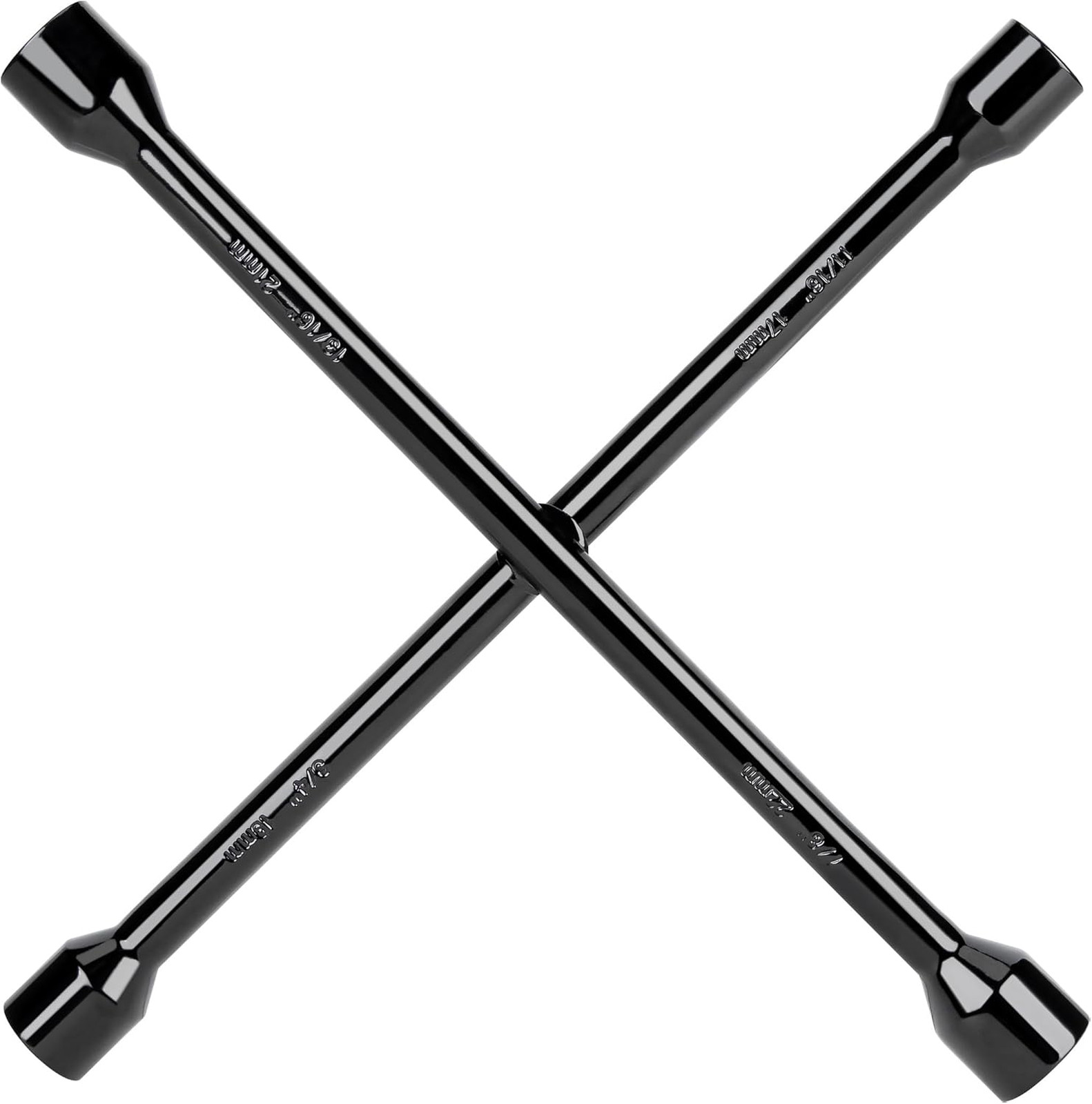 Professional 14 Inch Heavy Duty Lug Wrench 4 Way Tire Iron Forged Steel Black
