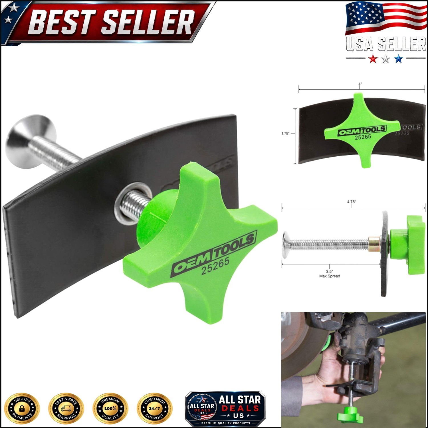 High Carbon Steel Brake Pad Spreader Tool for Domestic & Import Vehicles