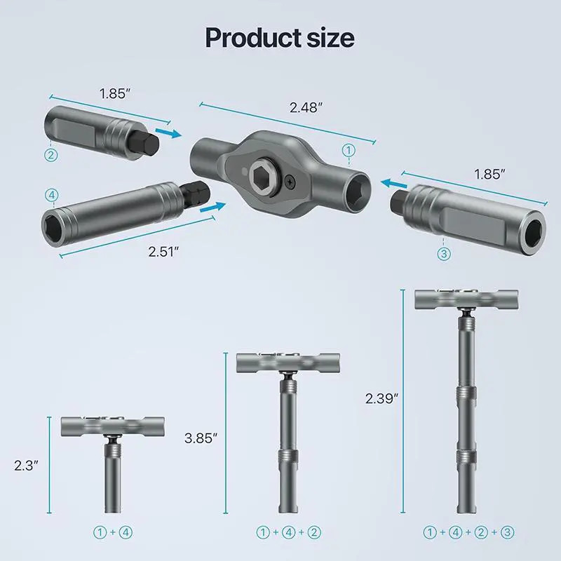 T-Shaped Ratchet Screwdriver Kit 24in1 Magnetic Bits Portable Daily Hand Tool
