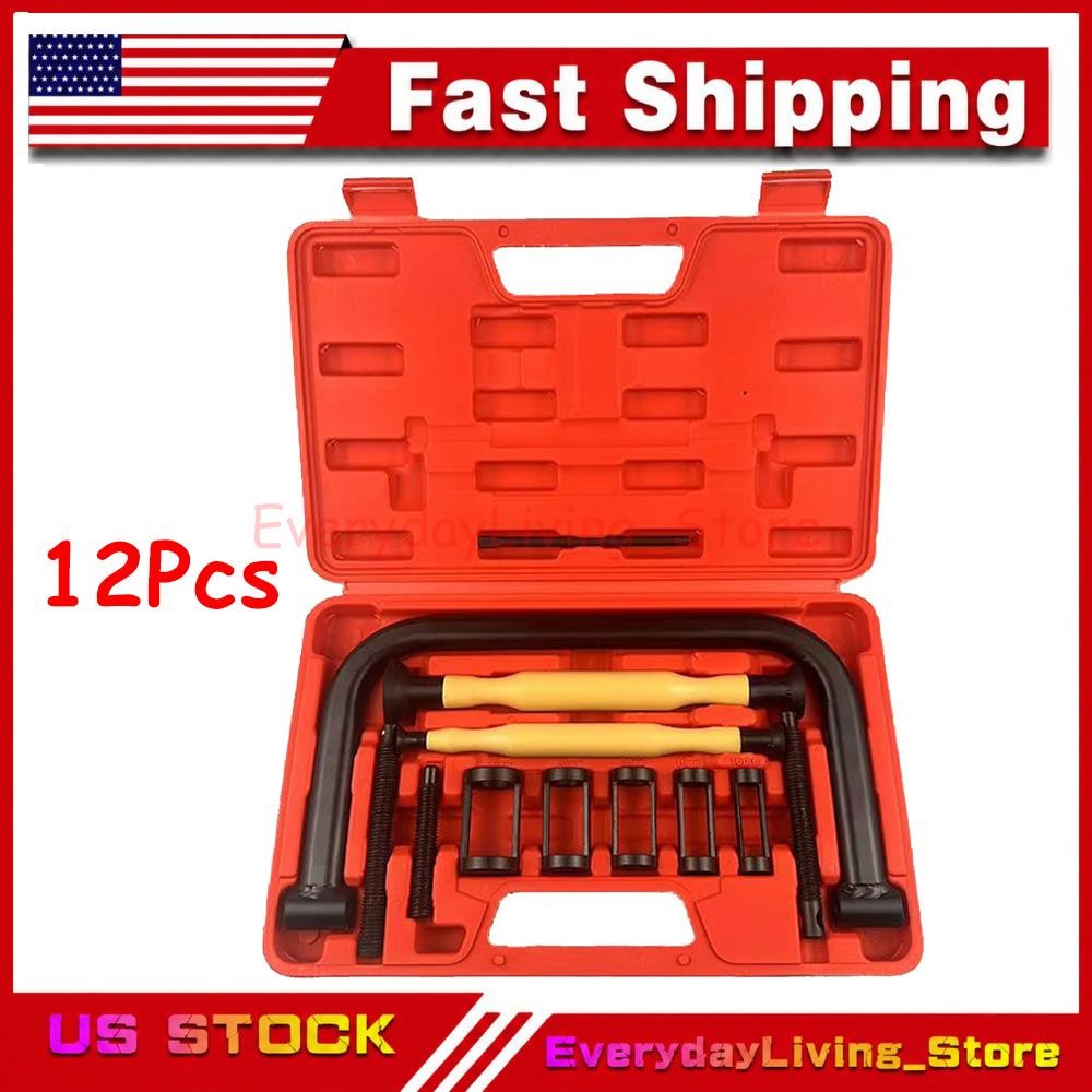 Valve Spring Compressor Set, 12PCS Clamp Removal Tool with…