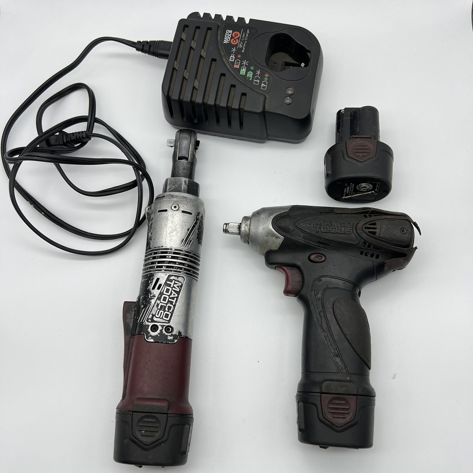 Matco Tools 12V 1/4″ Cordless Ratchet + 3/8” Driver Wrench Battery and Charger