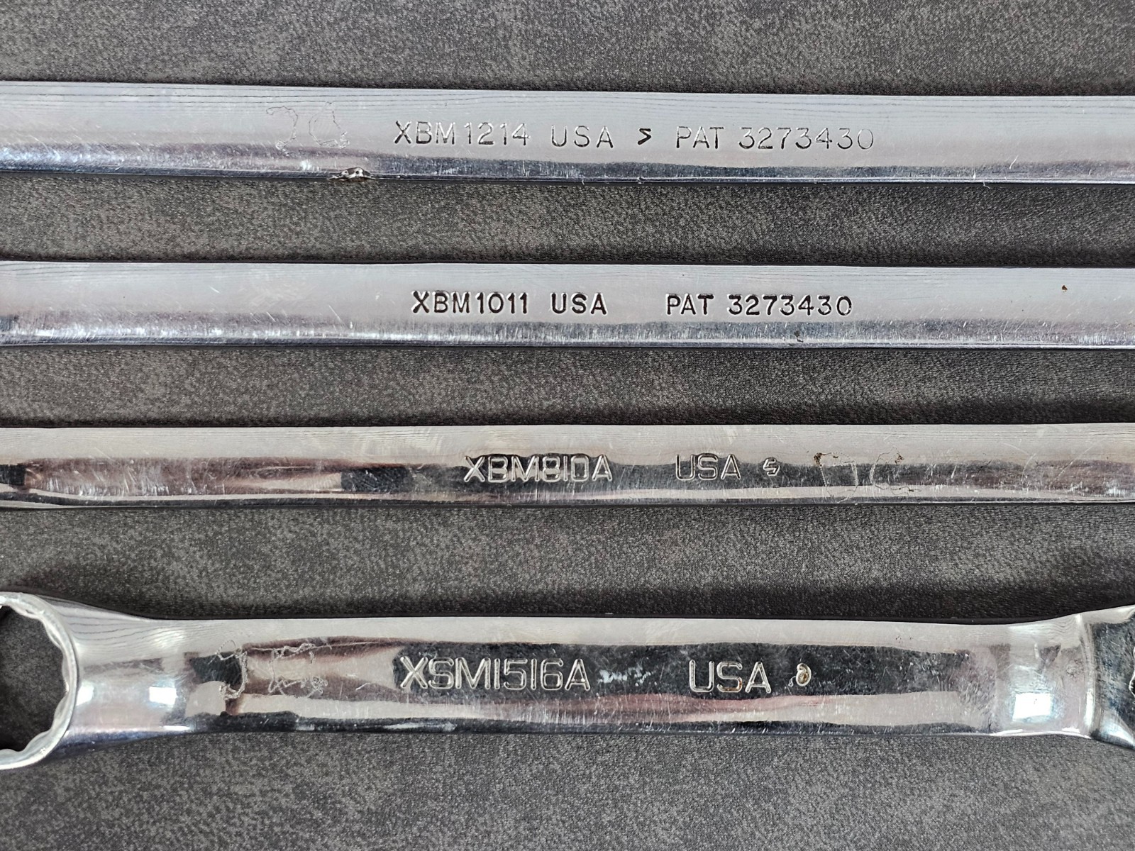 Snap-On 4pc Metric 12pt 10º Offset Box Wrenches XBM810A XBM1011 XBM1214 XSM1516A