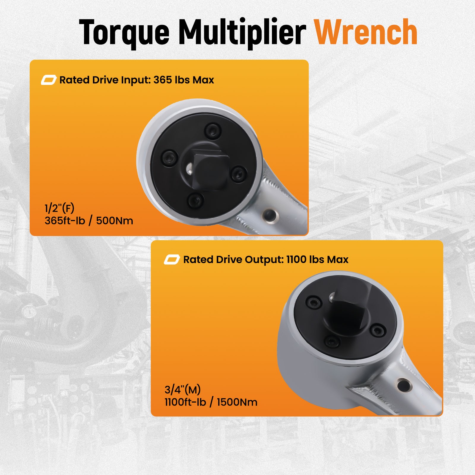 Professional Grade Torque Multiplier Wrench 2200 Foot-Pound Heavy Duty Tools