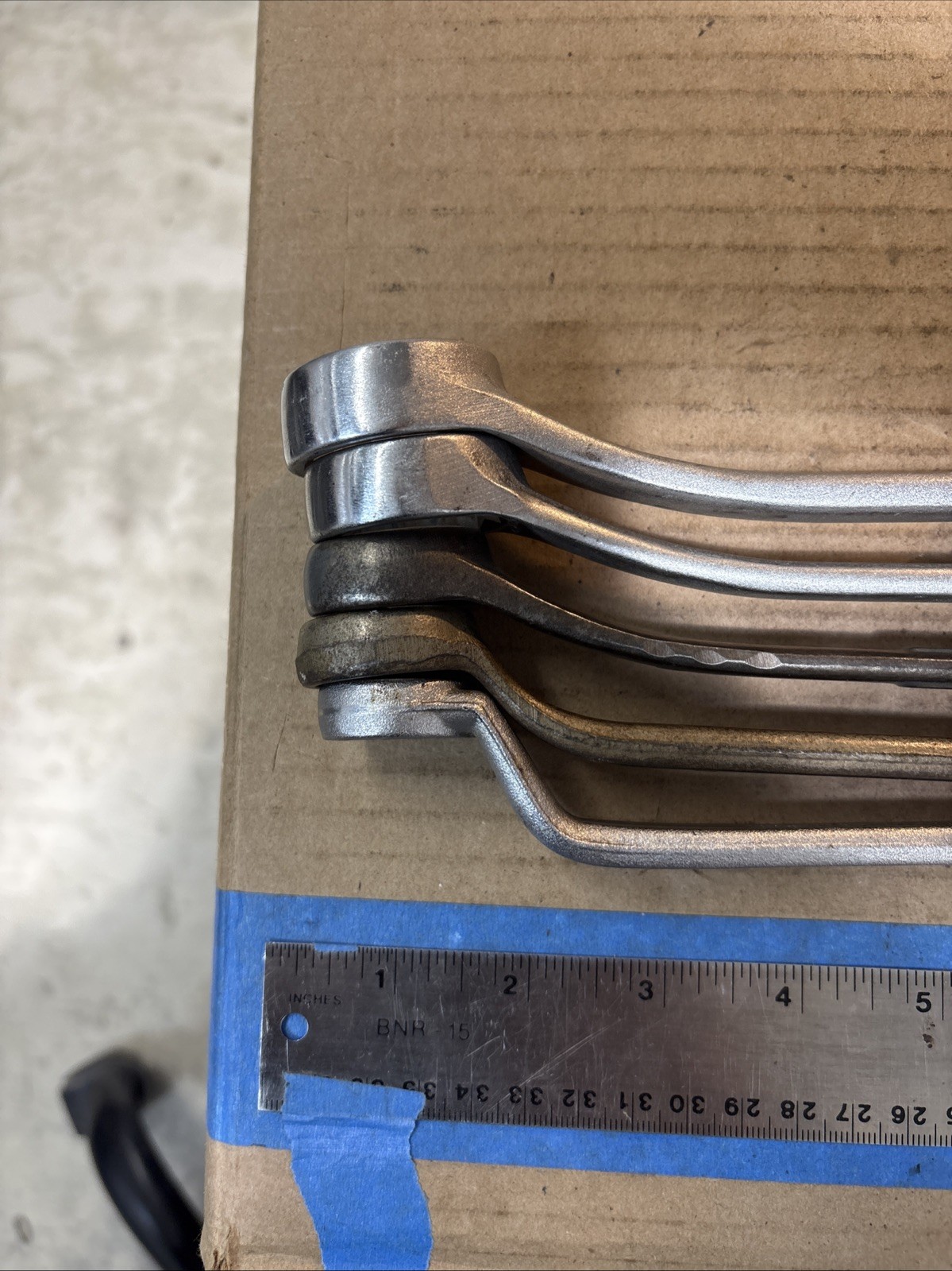 Vtg 5pc 3 Craftsman Large Double Box End Wrench + 2 Others 3/4 To 1-5/16