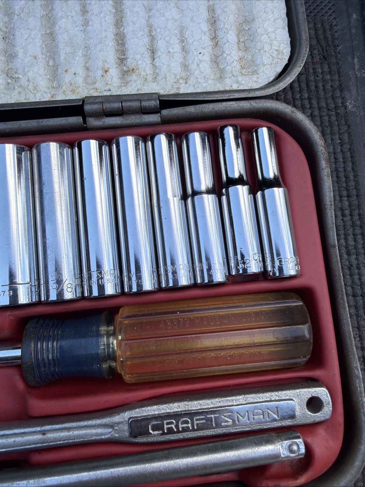 Sears Craftsman 1/4″ Drive 48pc SAE RHFT Socket Set Metal Case USA RARE 44302