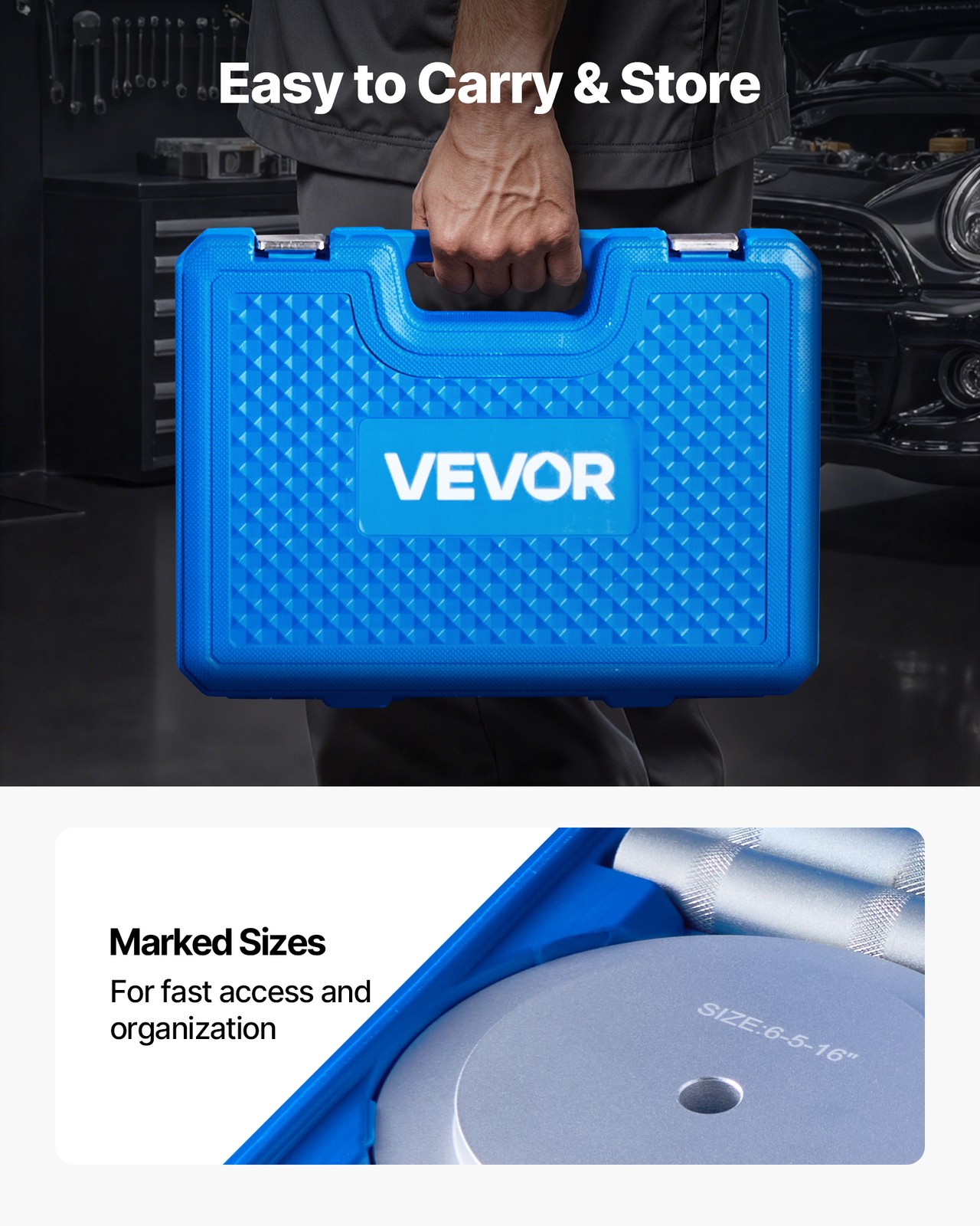 VEVOR Bearing Press Kit Bushing Bearing Seal Driver Removal Tool Set 7 Pcs Case