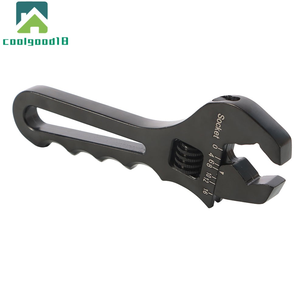 Adjustable Wrench Black Aluminum Tool Spanner for Hose End Fitting 3AN-16AN