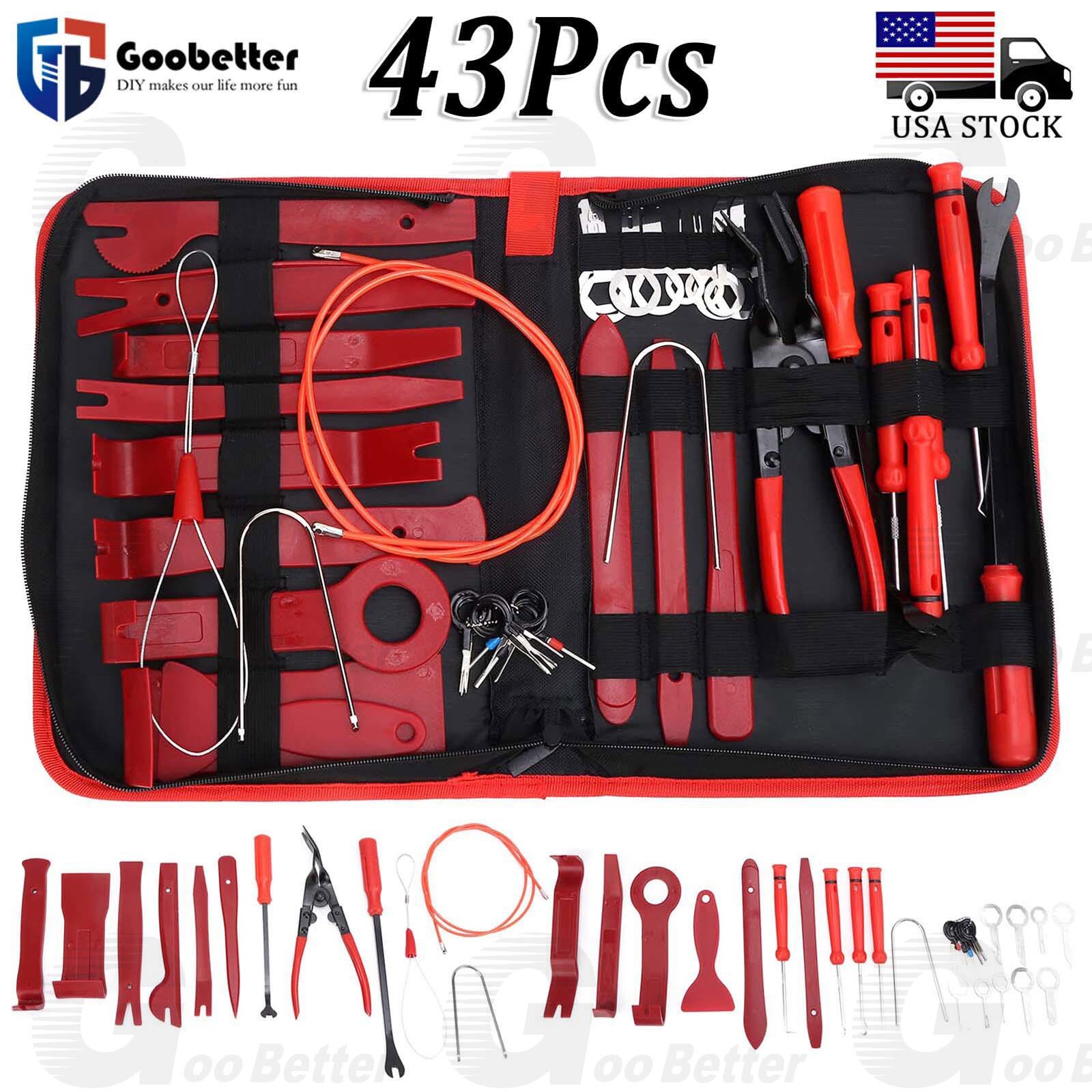 43Pcs Trim Removal Pry Tool Kits for Car Radio Panel Door Dash Clip Fasteners US