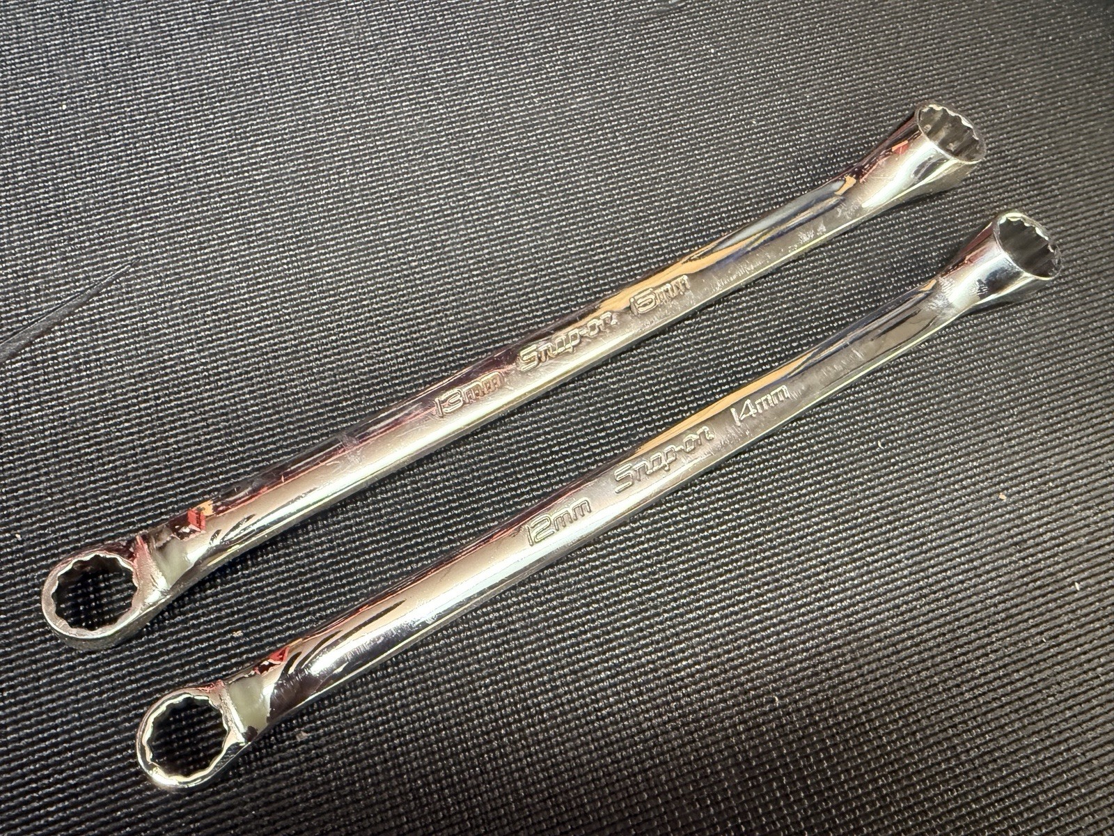 Snap On 2pc Metric 10deg Offset Box Wrench Set 12, 13, 14, 15mm