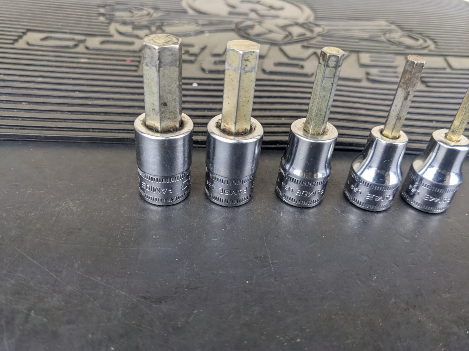 #ba752 Snap On 3/8″ Drive Metric Hex Bit Socket Set – 4-6, 9, 10mm 207EFAMY