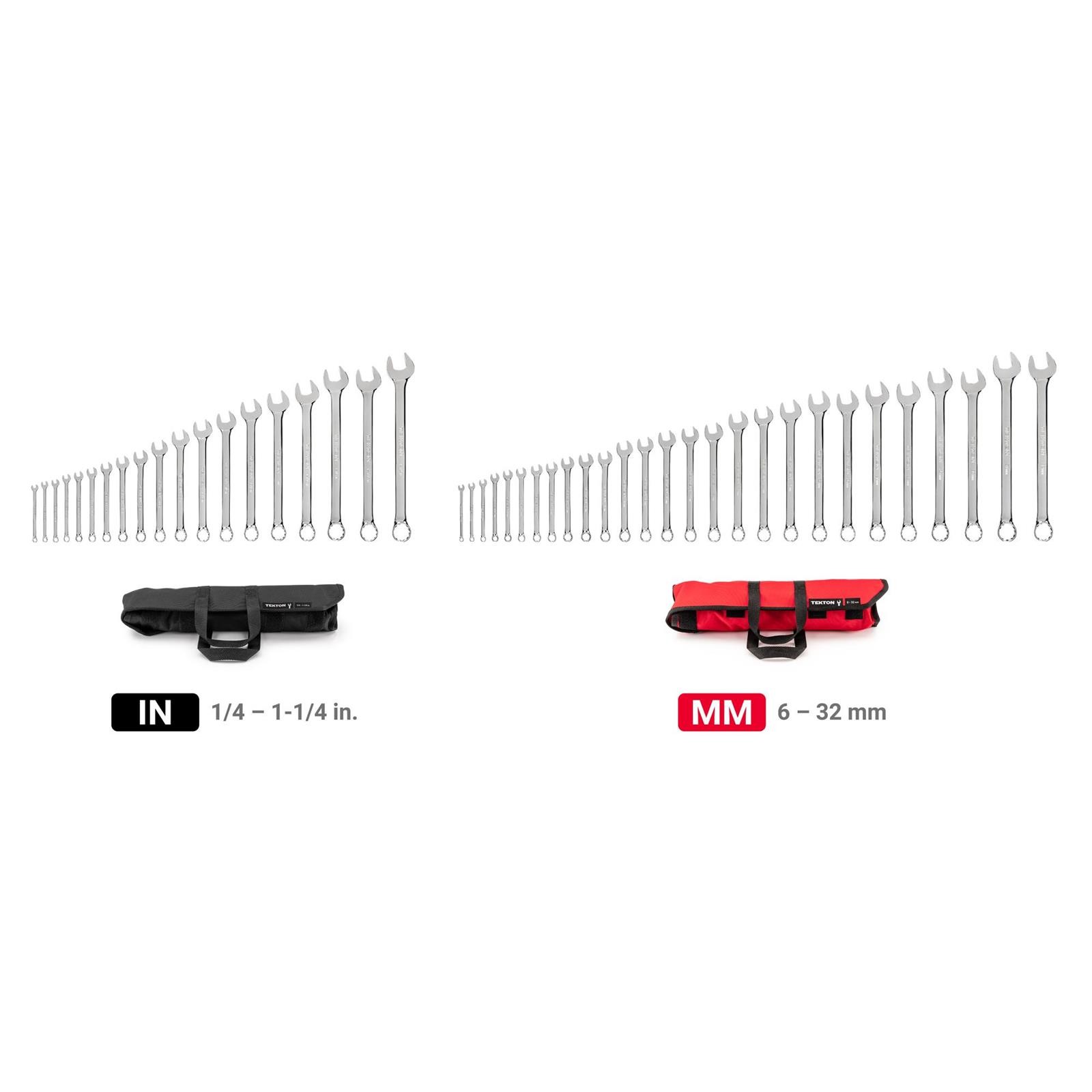Tekton WCB94303 Combination Wrench Set with Pouches, 46-Piece