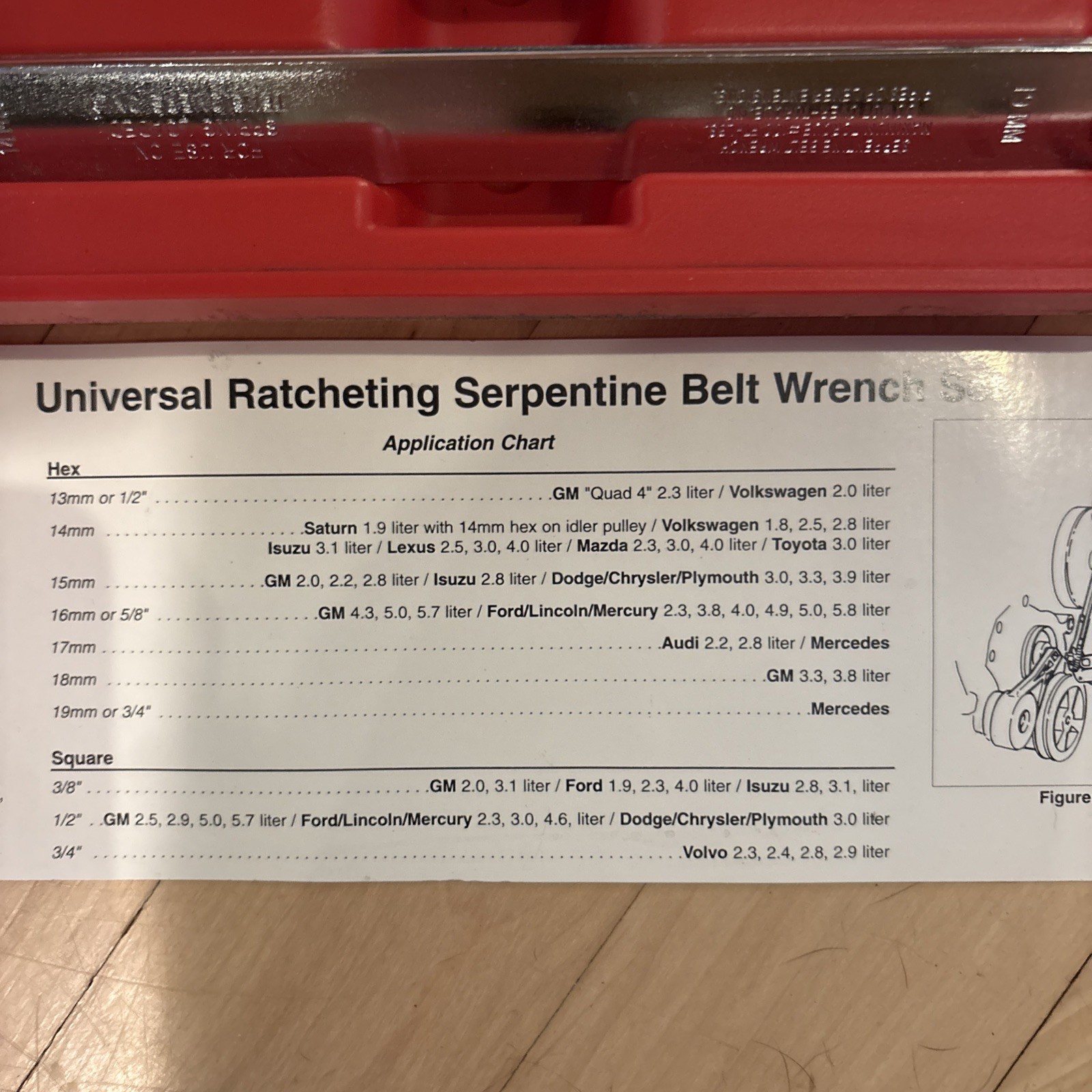 Mac Tools Universal 3– Pc. Ratcheting Serpentine Belt Wrench Set