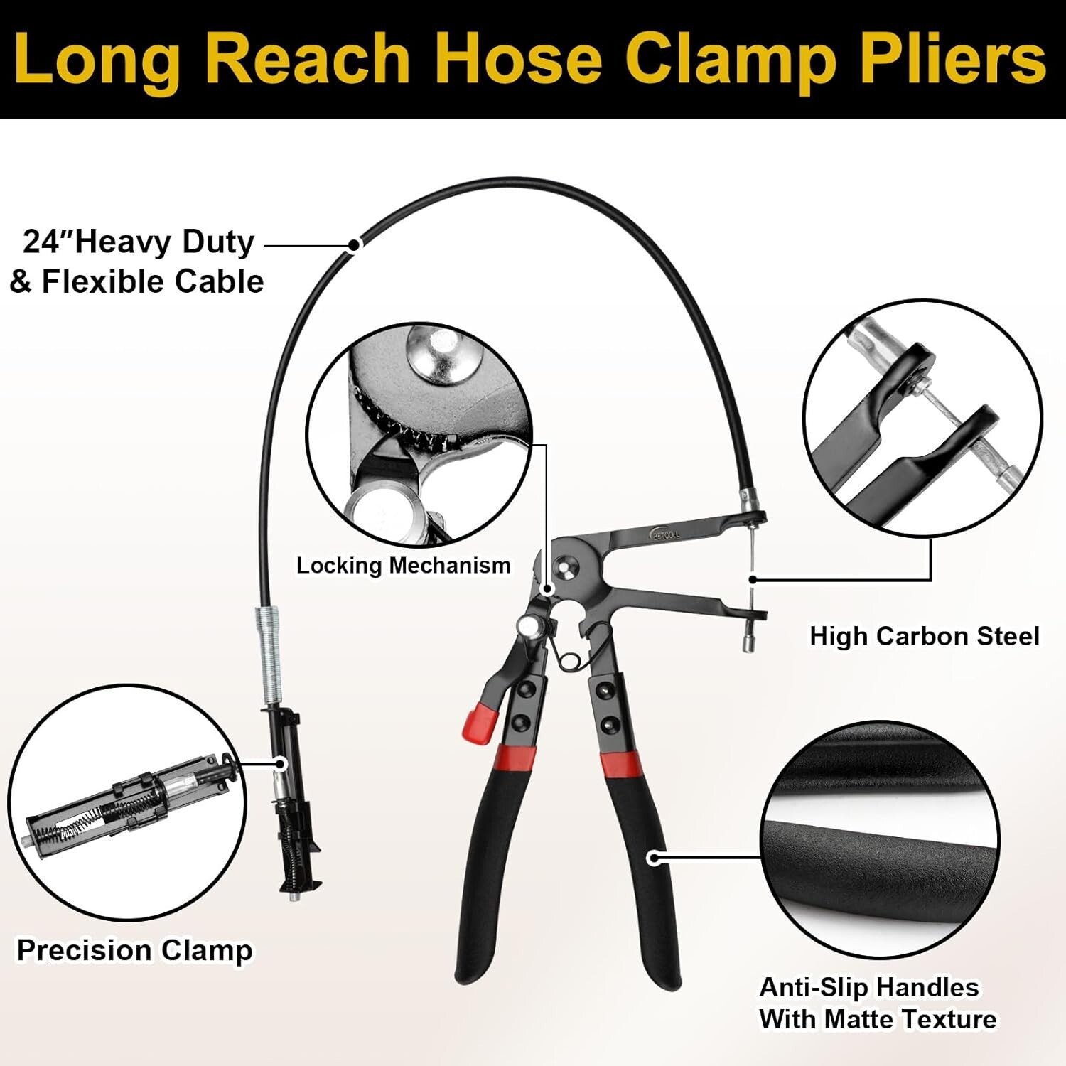 Durable Carbon Steel Hose Clamp Pliers – 9 Piece Set for Diverse Applications