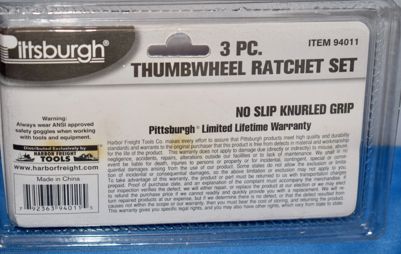 3pc Pittsburgh ThumbWheel Ratchet Set 1/4 3/8 1/2 Reversing Thumb Lever 94011 B2