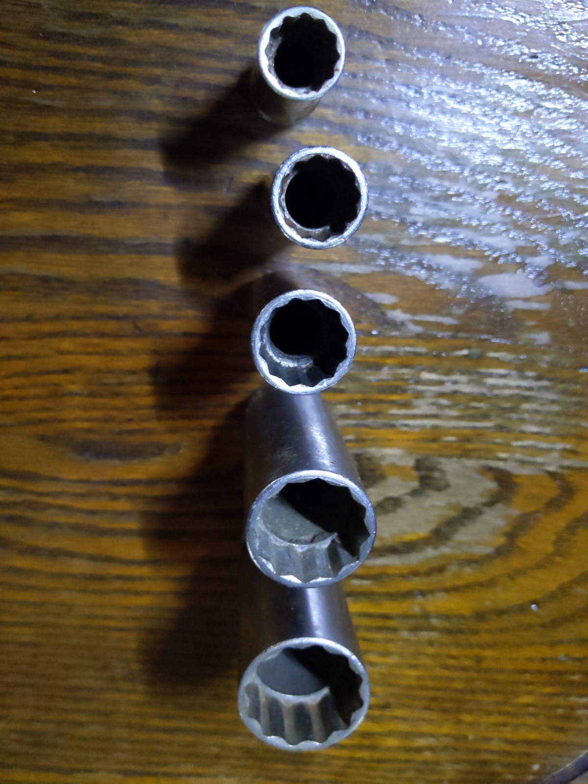 Lot of Snap On 3/8″ Drive 12 Point Deep SAE Sockets, 7/16, 1/2, 9/16, 3/4, 13/16