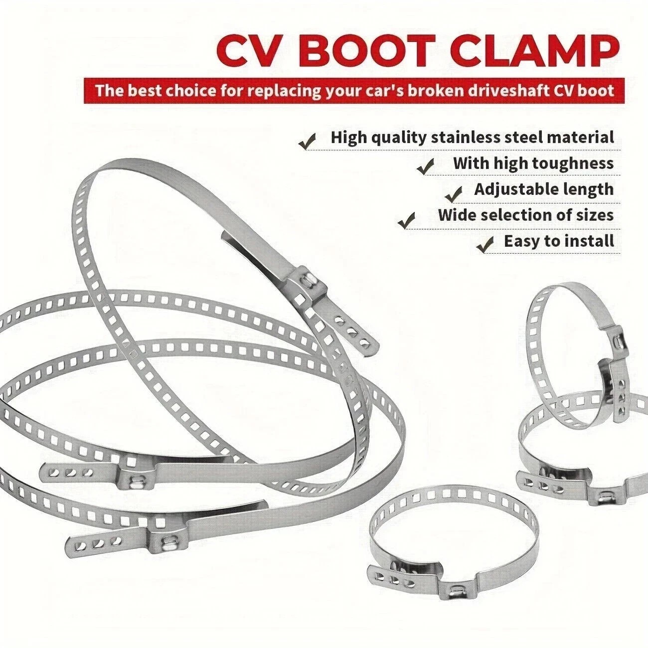 2Pcs CV Joint Boot Clamp Pliers Ear Type Banding Cutter Plier w 20PCS of Clips