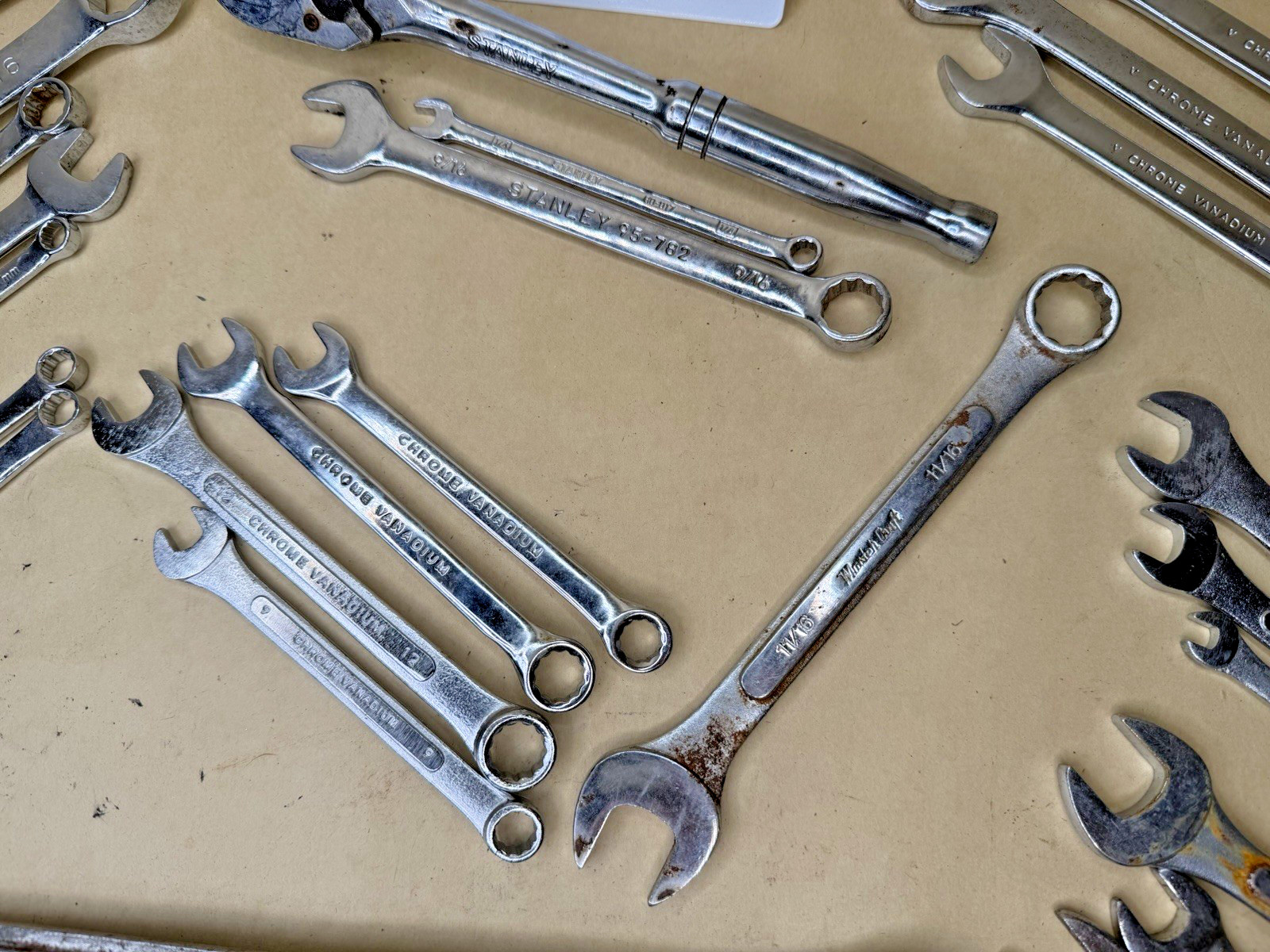 28 Pc Mixed Wrench Tool Lot Husky Craftsman Stanley Mastercraft Hyper Tough Chro