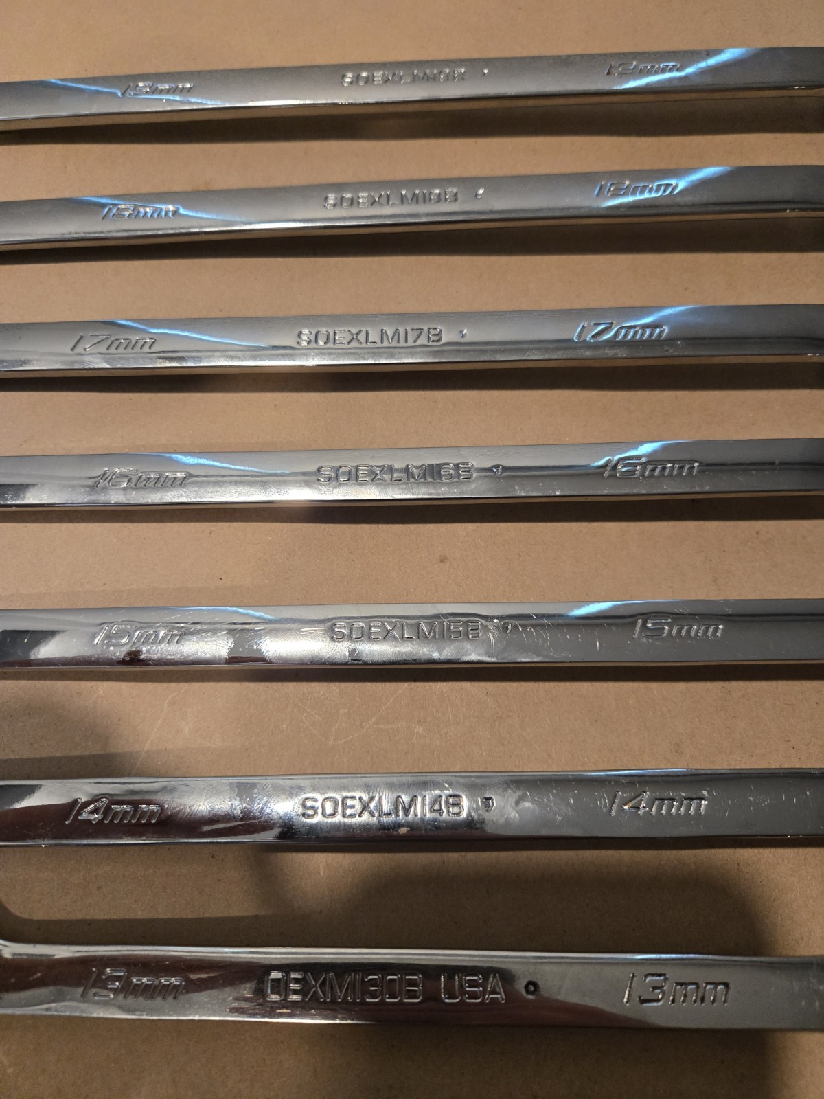 Snap On USA 10MM-19MM 12PT Metric Long Flank Drive + Combination Wrenchs READ AD