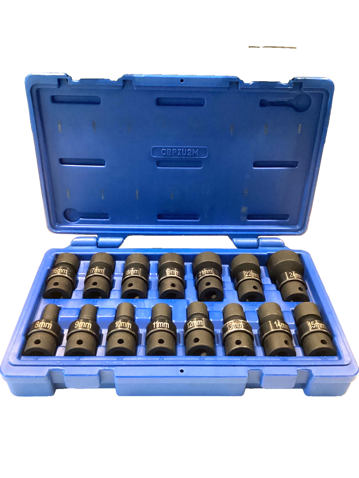 Cornwell 15 Piece 3/8″Dr Metric Swivel Impact Socket Set Snap Latch Case CBPIU2M