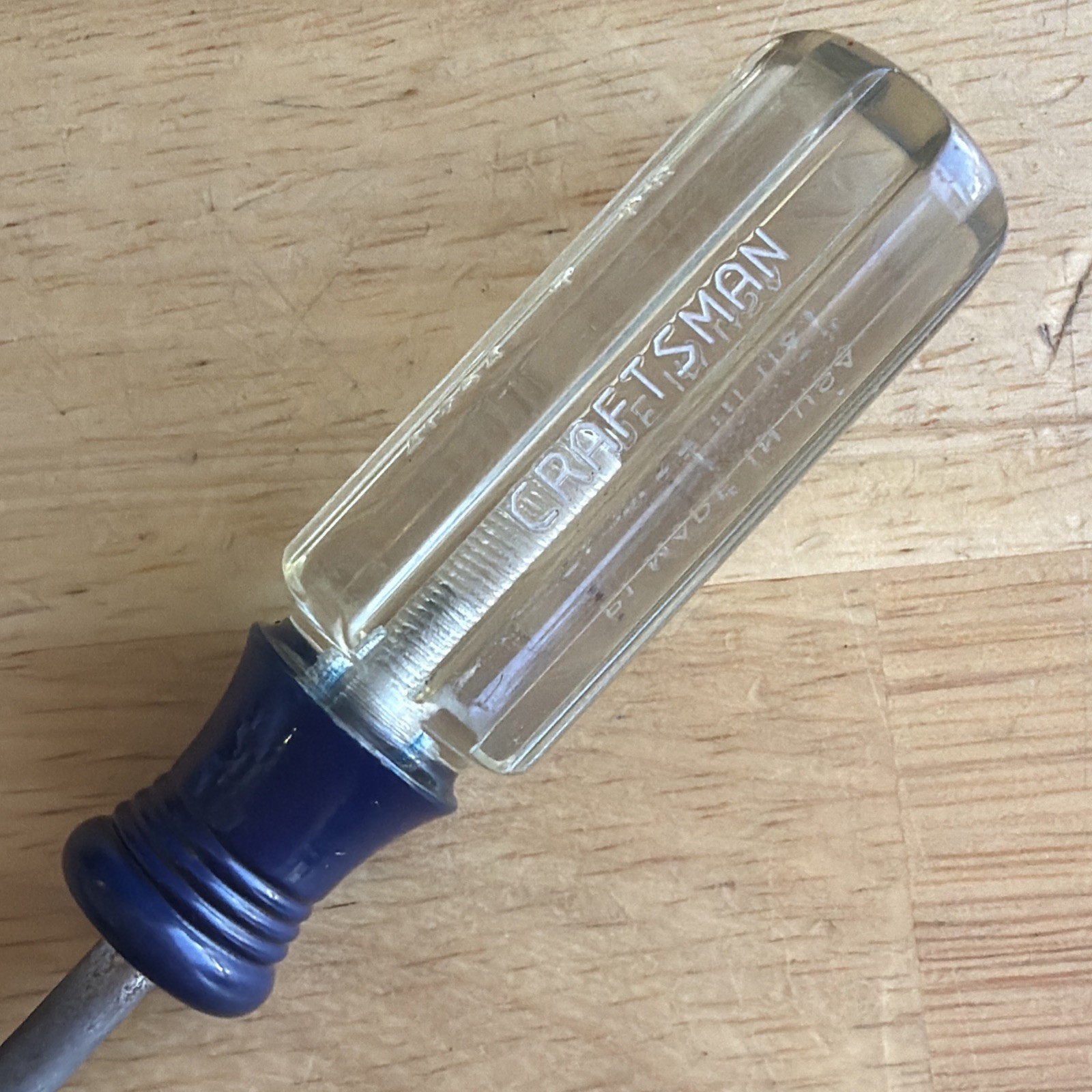 Craftsman Tools No. 1 P1 Phillips Screwdriver Blue Clear Handle T PR 41294 USA