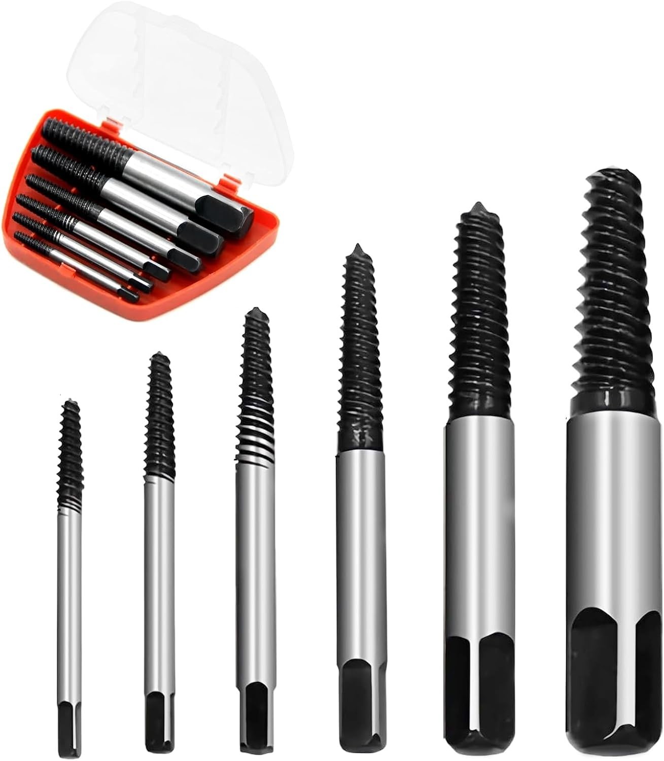 6 pcs screw extractor set, made of Cr-Mo, bolt extractor, spiral groove bolt …