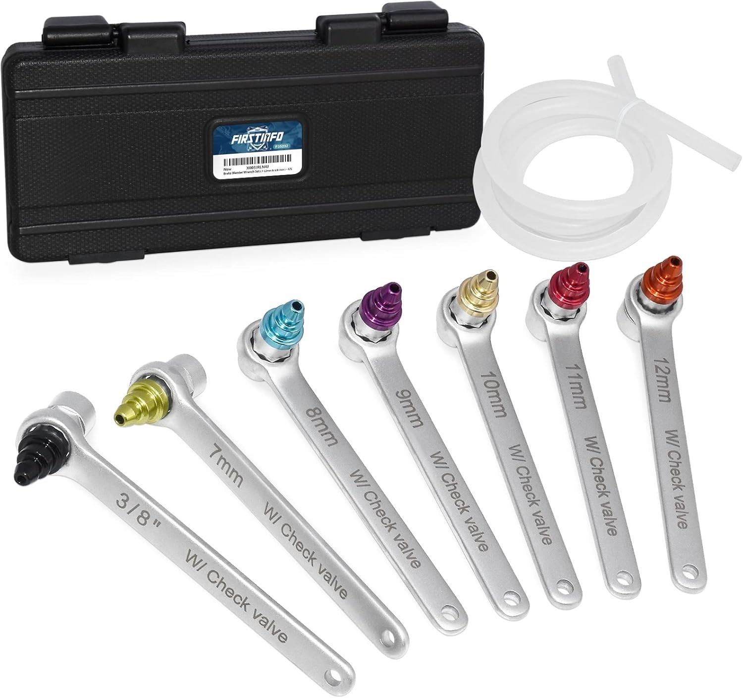 Brake Bleeder Wrench Set Alloy Steel 7-12mm & 3/8-Inch Socket Hydraulic