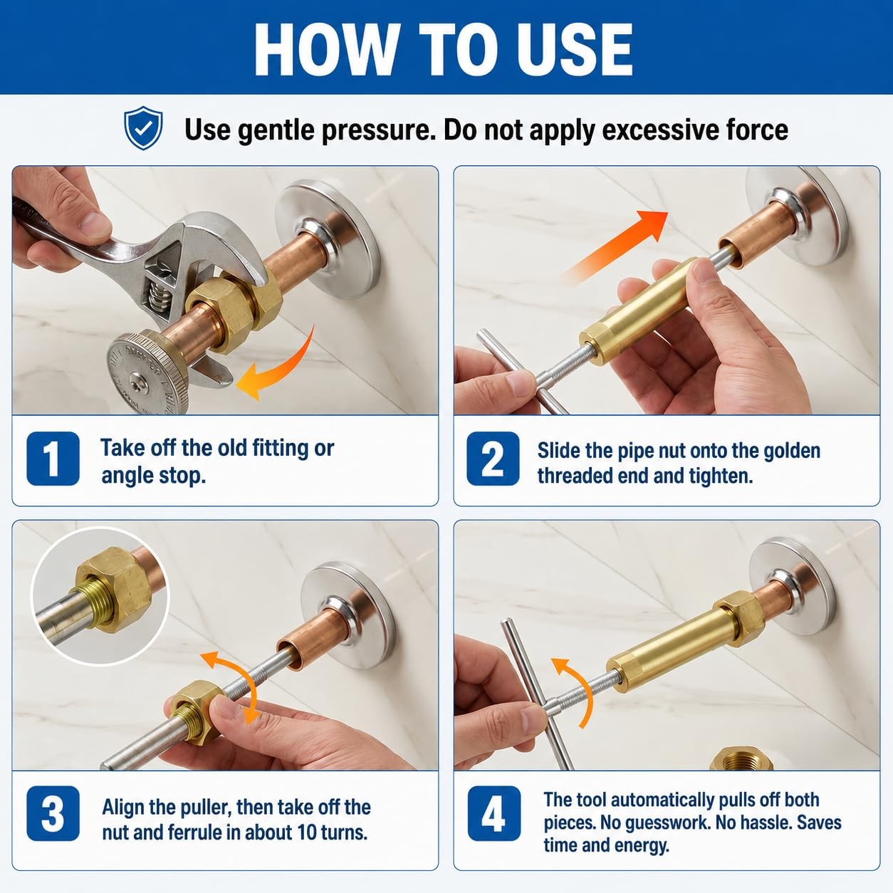 Vieliian 1/2″ Compression Sleeve & Ferrule Puller – No Heat, Cut, for DIY…