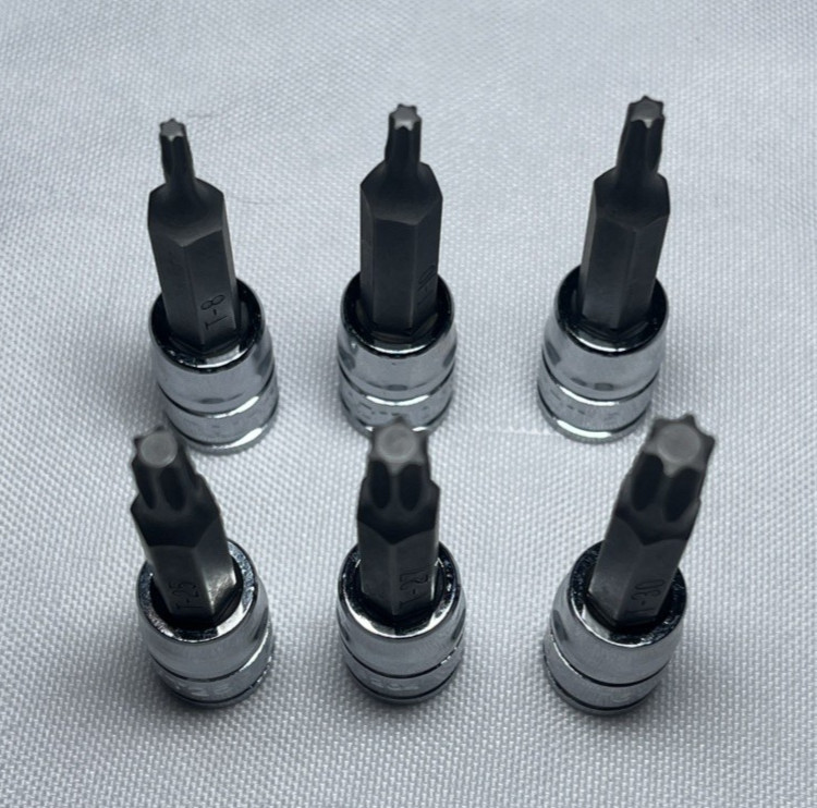 6pk Kobalt Torx Bit Sockets 1/4” Drive Star Bit T8, T10, T15, T25, T27, T30 Lot