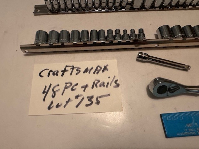 NEW CRAFTSMAN 48 PC / RATCHET + SOCKET SET 1/4″ DRIVE / METRIC & SAE SET + RAILS
